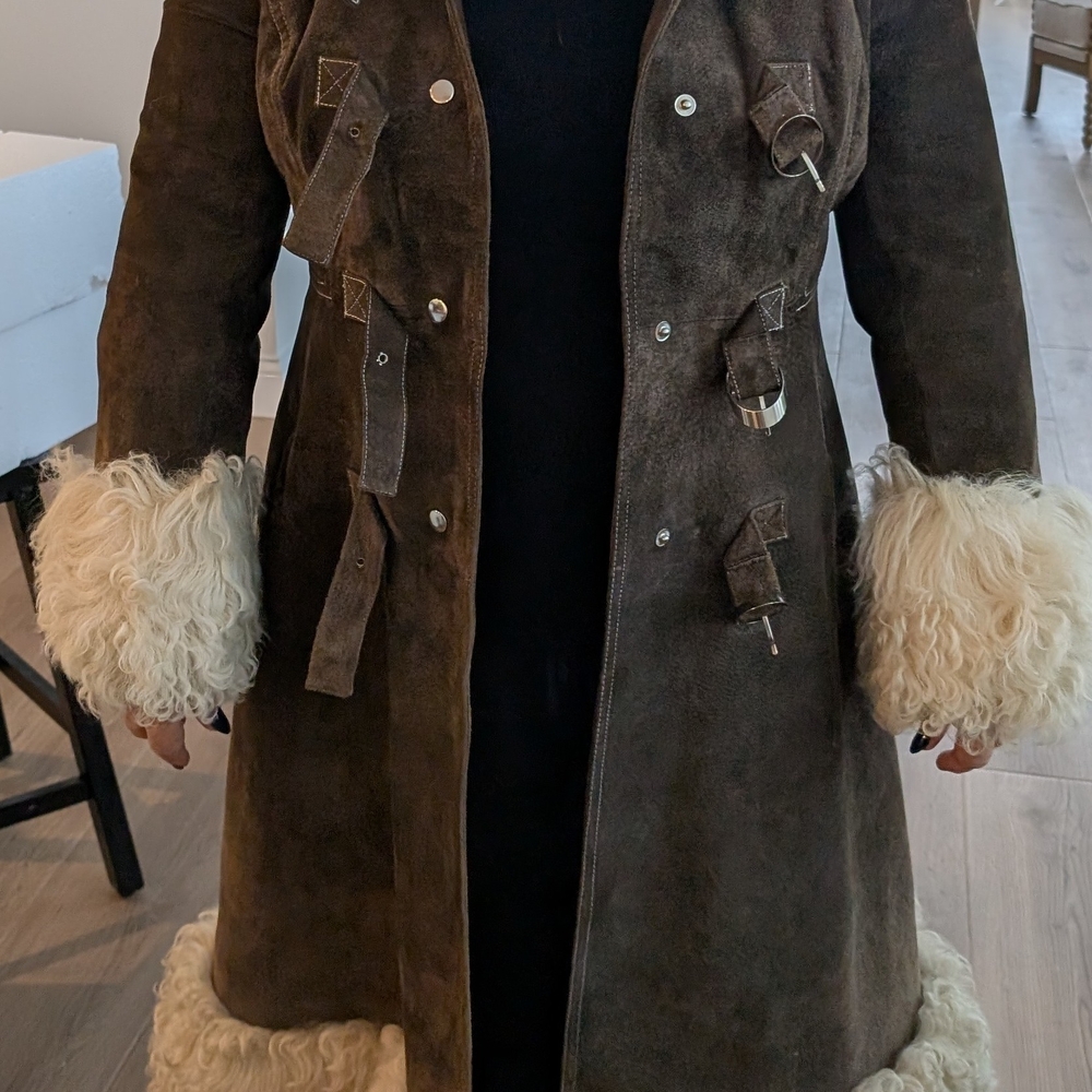 Brown Suede & Lambs Wool Coat.